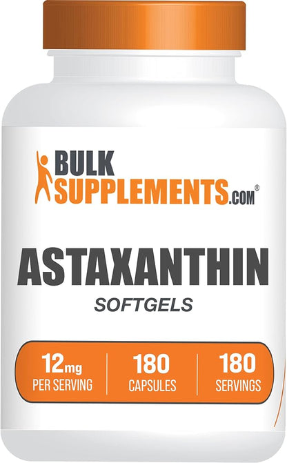 BulkSupplements.com Astaxanthin 12mg 180 Softgels 1 Astaxanthin (180 Softgels)