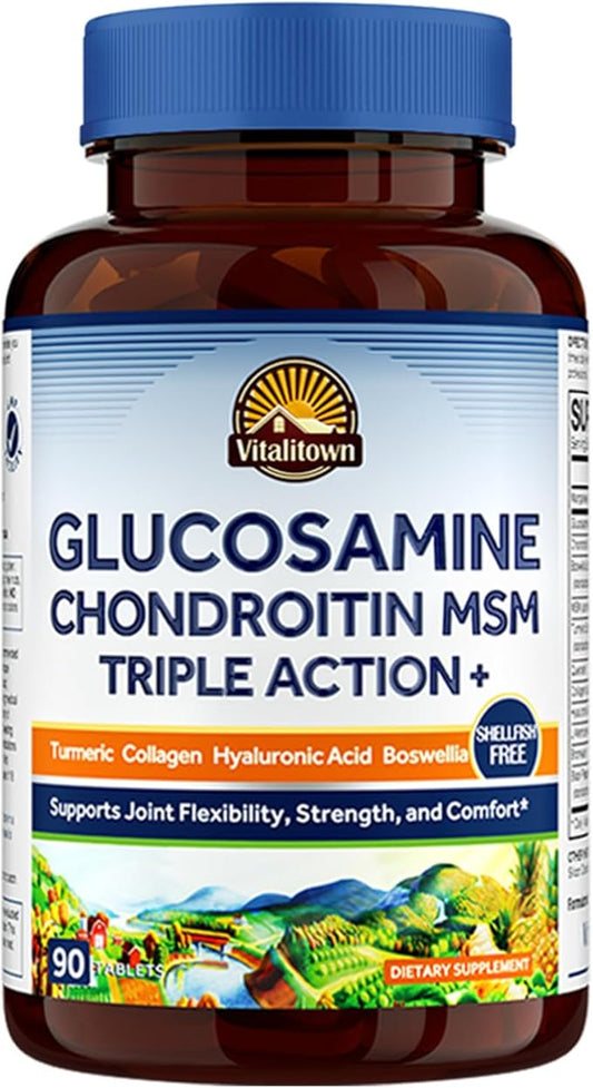 VITALITOWN Glucosamine Chondroitin MSM 12 Joint-Loving 90 Tablets,