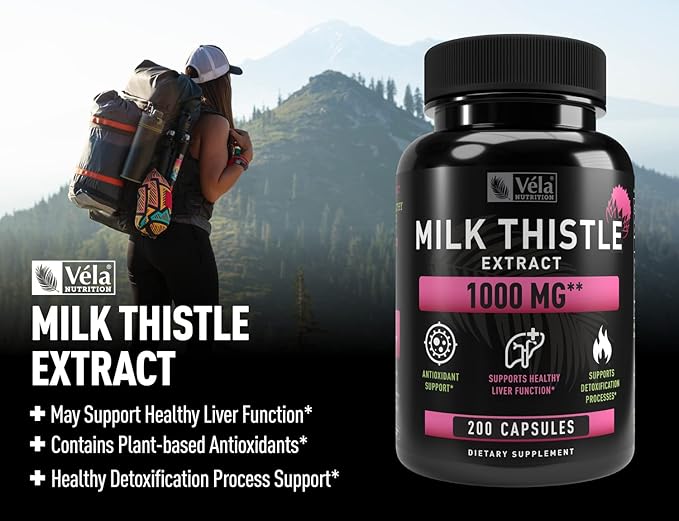 Milk Thistle Extract 1000mg Capsules 200 Servings 3rd Party