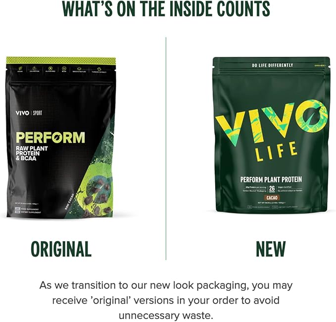 Vivo life Perform Plant Protein Powder 26 Servings 34.8 oz,