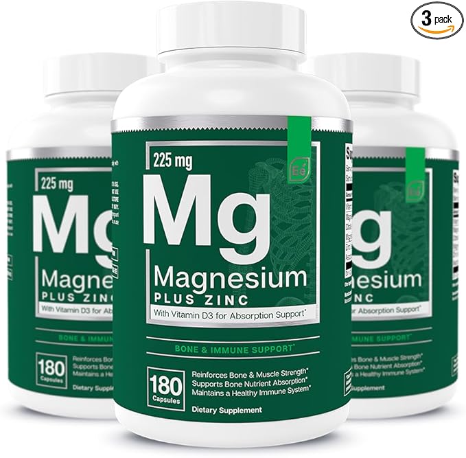 Essential Elements Magnesium & Zinc D3 for 200mg - 9 Month