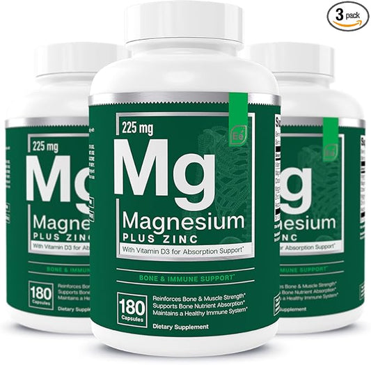 Essential Elements Magnesium & Zinc D3 for 200mg - 9 Month