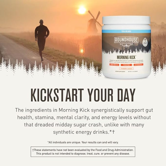 Morning Kick, Greens Superfood Powder Supplement with Ashwaganda, Collagen, Probiotics, Supports Energy Levels, 30 Servings (Strawberry Lemonade) by Chuck Norris