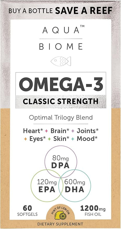 Enzymedica High Potency Fish Oil, EPA 3 Supplement 1 Month 3 Fatty 3 Fish 60 Softgels