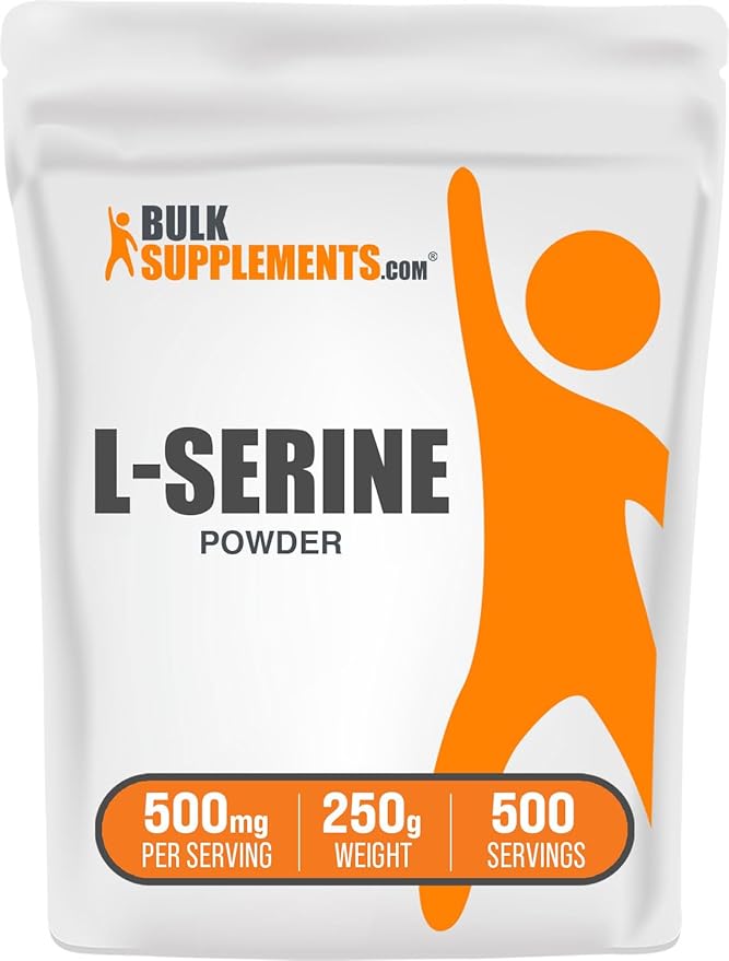 BulkSupplements.com L-Serine Powder - Serine Supplement, L-Serine 500mg - Amino Acid Supplement for Immune Support - Gluten Free, 500mg per Serving, 250g (8.8 oz) (Pack of 1)