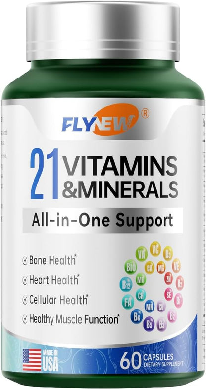 21 Vitamins &Minerals All-in-One Support, Vitamin d3 k2, k2, Vitamin USA-60 Capsules
