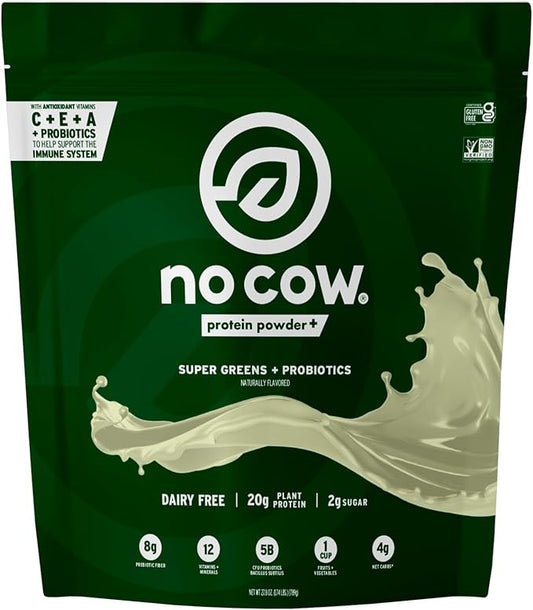 No Cow Plant-Based Protein Powder Plus, 20g Protein 9 Essential 5 Billion
