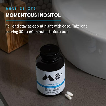 Momentous Inositol Supplement - Myo-Inositol for Mood Balance, Cognitive Function & Rest Quality Support - Vegan, GMO-Free, Gluten-Free, 60 Servings