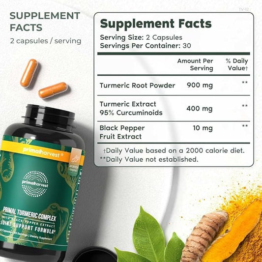 Primal Harvest 2 Pack, Primal Turmeric 120 Capsules