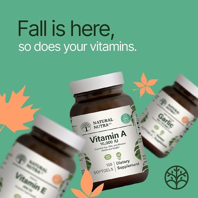 Natural Nutra Vitamin A 10,000 IU, 3, 100 100 Gluten (2 Pack)