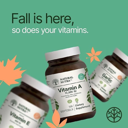 Natural Nutra Vitamin A 10,000 IU, 3, 100 100 Gluten (2 Pack)