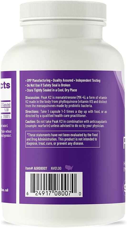 AOR, Peak K2, Supports Bone and 90 servings (90 capsules)