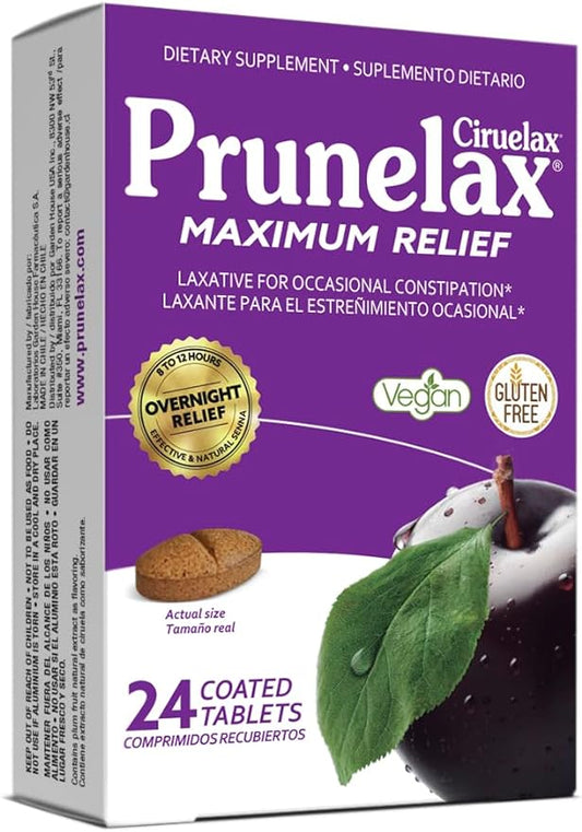 Prunelax Ciruelax Maximum Relief Laxative Tablets 24ct