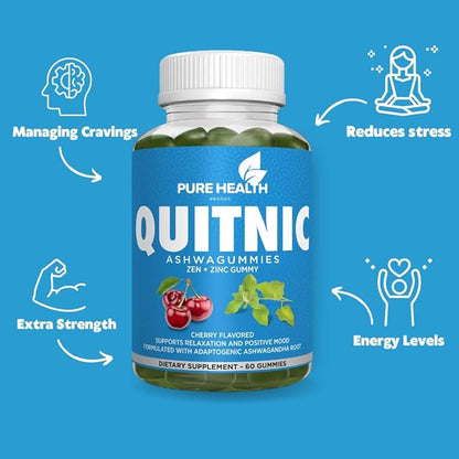 Quit-NIC, Quit Smoking Gummies, with Ashwagandha (60 Count 1))