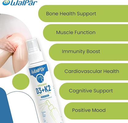 Vitamin D3 and K2 Oral Spray (60 Doses) - 75mcg, 3000 IU Multivitamin Spray- Muskmelon Flavor - Easy Absorption Oral Vitamin D Liquid Supplement - Bone Health Support and Immune Spray for Adults