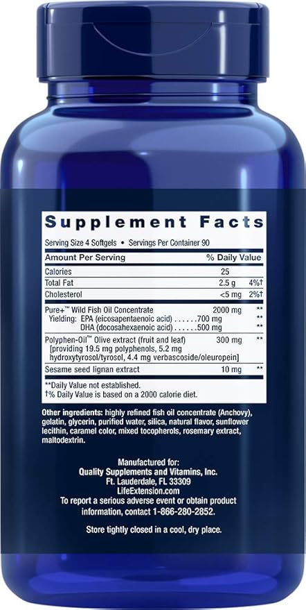 Life Extension Super Omega-3 360 Softgels 2), Easy Omega3 Fish