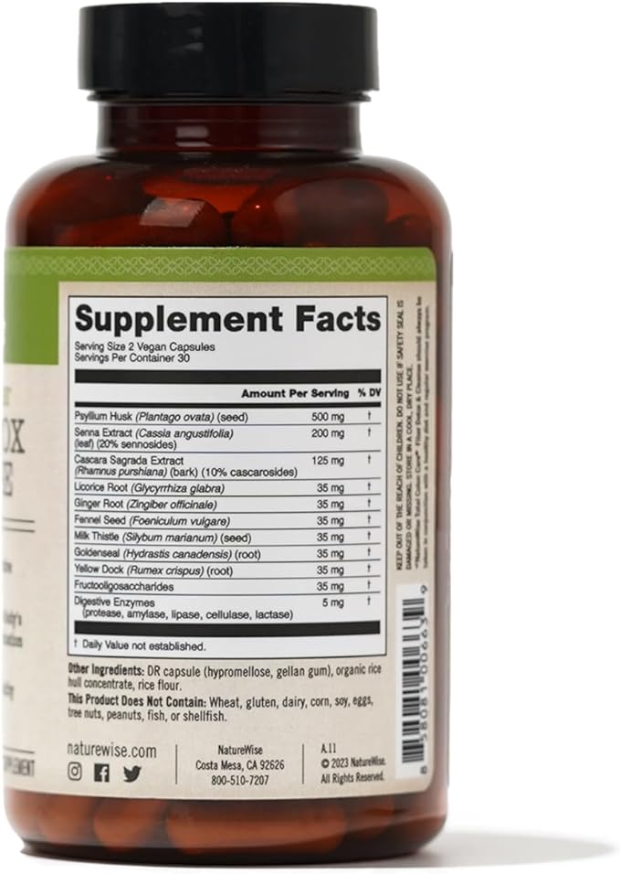 NatureWise Total Colon Care Fiber Cleanse [1 Month 60 Count]
