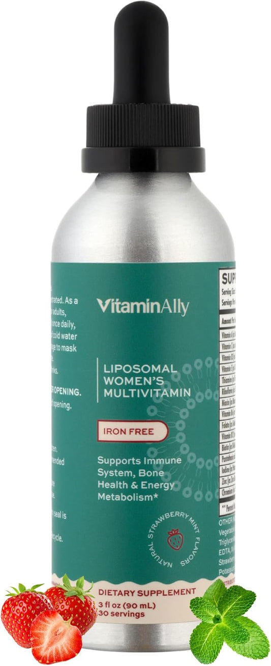 Liposomal Women's Liquid multivitamin Iron Free Drops| Sugar Free | Non-GMO | Gluten Free | Supports Immune System, Bone Health and Energy Metabolism