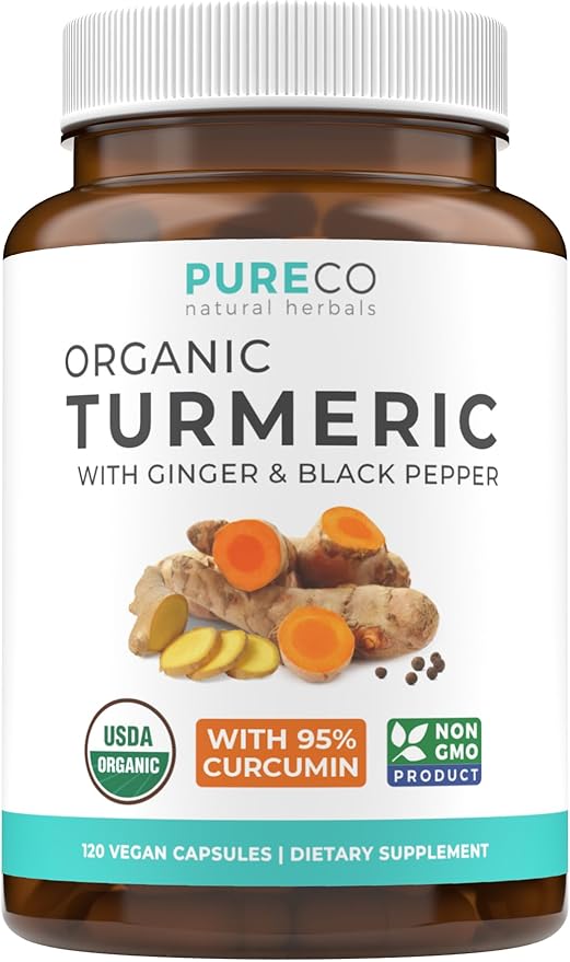 USDA Organic Turmeric Curcumin with Black (4 Month 120 Vegan