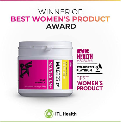 MAG365 Magnesium | ITL Health | B6, D3, D3, K2 K2 | 180g Powder