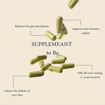 #FOBO SUPPLEMEANT to Be Acne Supplement | All Natural Daily Prebiotics Probiotics Vitamins Skin Mix with Zinc | Improve Clear Blemish-Free Radiant Skin Through Balancing Gut Health