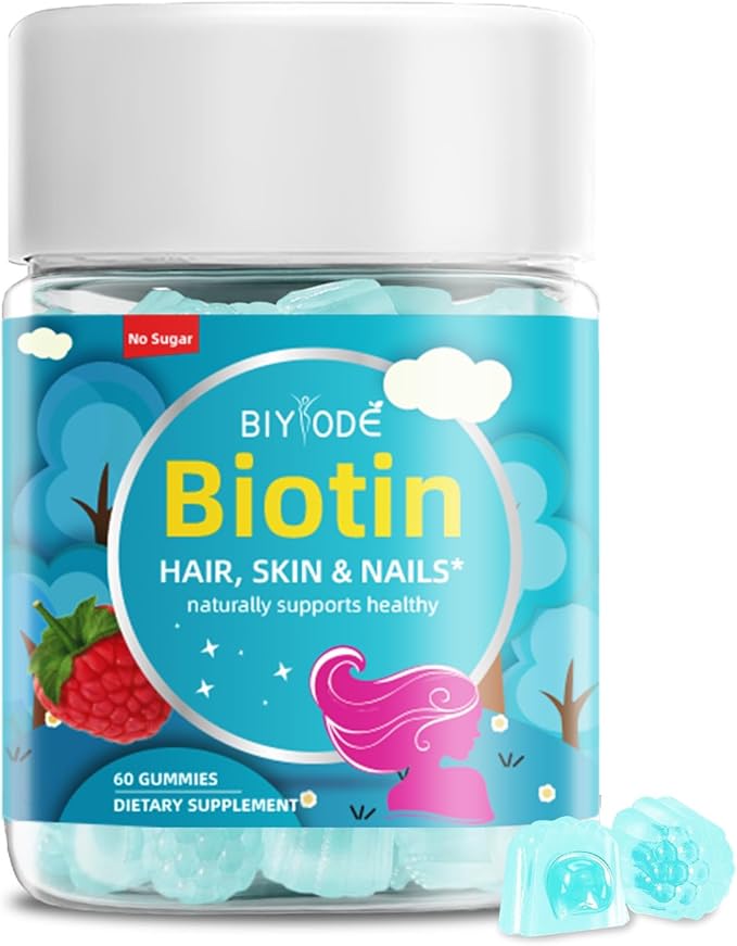 Biotin Gummies for Hair, Skin, & Nails 5,000mcg Per Women.60 Gummies,30 Gummies,30 Day