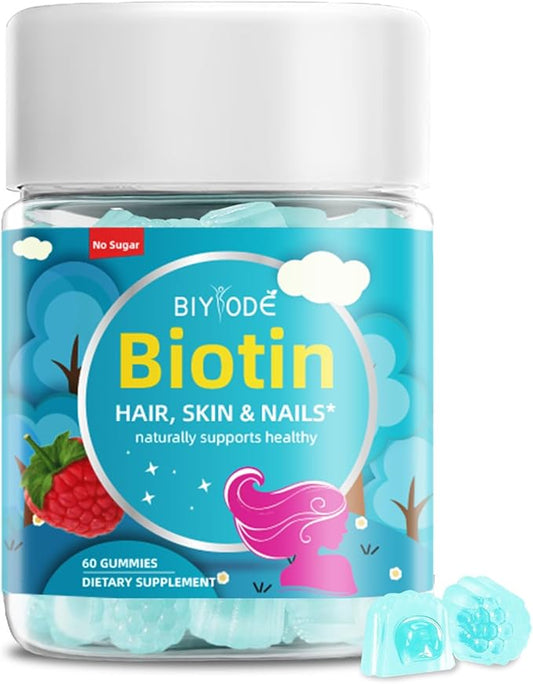 Biotin Gummies for Hair, Skin, & Nails 5,000mcg Per Women.60 Gummies,30 Gummies,30 Day