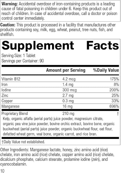 Standard Process Trace Minerals-B12 B12, Zinc, 90 Tablets