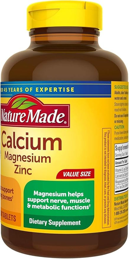 Nature Made Calcium, Magnesium & Zinc 300 Ct (3 Pack 300)