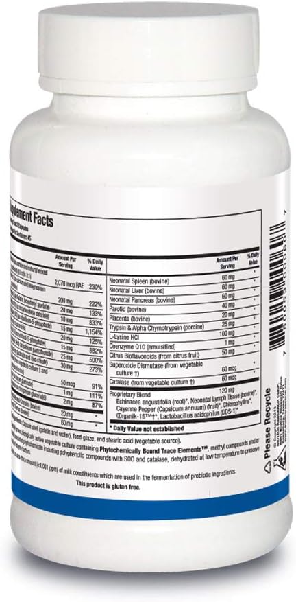 Biotics Research Bio Immunozyme Forte Multivitamin/Mineral 90 Capsules
