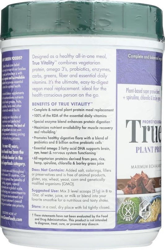 Green Foods True Vitality, Chocolate, 25.2 Ounce