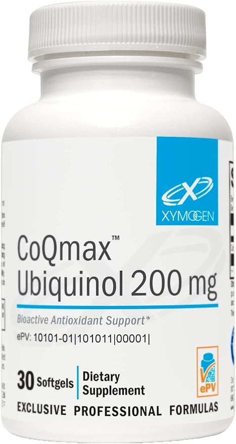 XYMOGEN CoQmax 200mg CoQ10 ubiquinol Q10 for (30 Softgels)