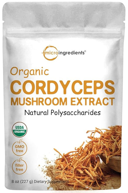 Micro Ingredients Organic Cordyceps Mushroom Extract 8 Ounces 100:1 Fruit