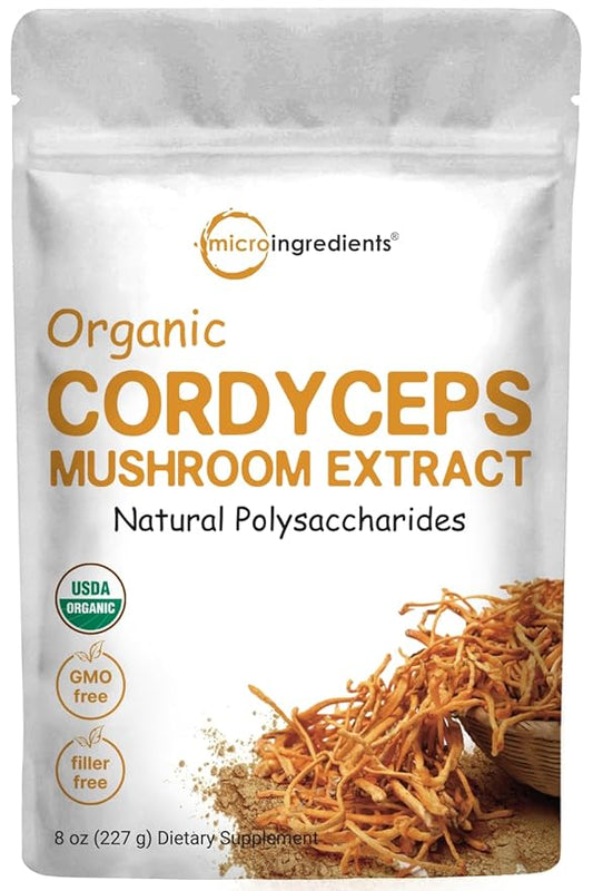 Micro Ingredients Organic Cordyceps Mushroom Extract 8 Ounces 100:1 Fruit