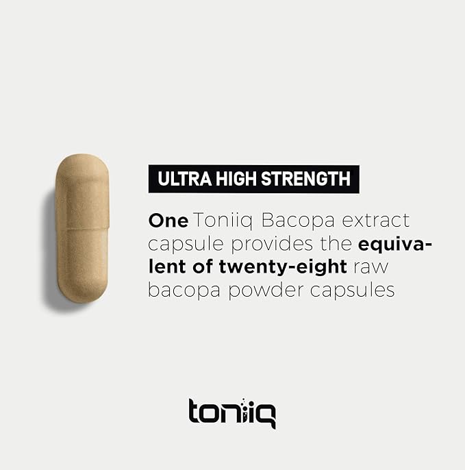 Toniiq 14,000mg 28X Concentrated Extract 50% Bacosides 90 Capsules
