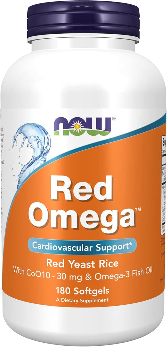 NOW Supplements, Red Omega™ with CoQ10 30 mg Omega-3 Fish 180 Softgels