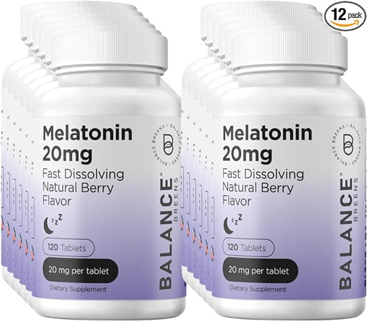 Melatonin 20mg, 100% Drug Free, Fast-Dissolve 120 Tablets