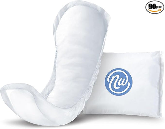 Incontinence Pads for Women, Skin-Safe Design, 13.75 in, 30 Count, 3 Packs, 90 Total
