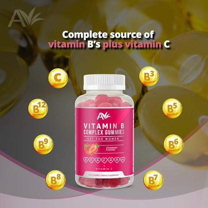 Avilana Vitamin B Complex Just B12, B7 B7 (Biotin), B6, B3 B3 (Niacin), B5, B6, B6, B8, B8, B9 B9 (Folate)s, (1 Pack)