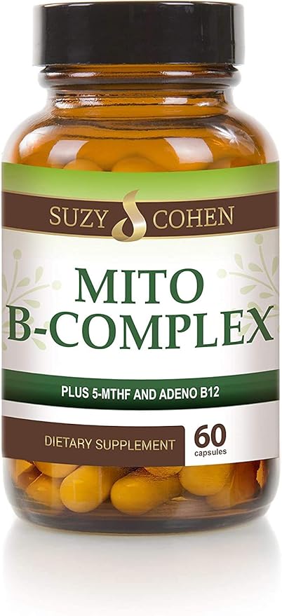 Suzy Cohen, Mito B Complex Dietary 5-MTHF, Adeno B12, Methylation 60 veg