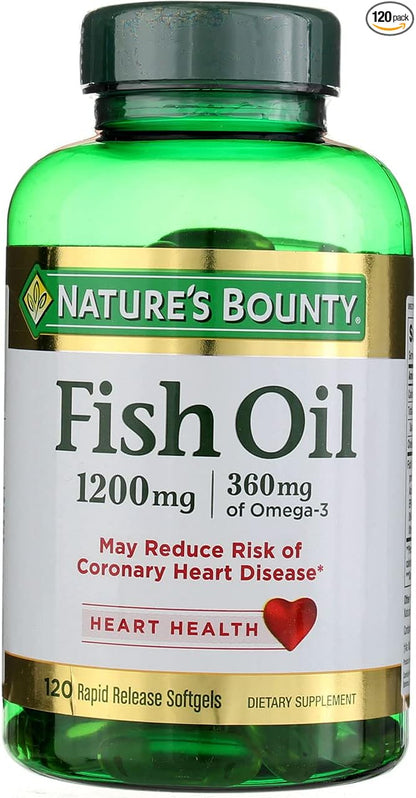 Fish Oil by Nature's Bounty, Dietary 3, Supports 1200 Mg, 120 Rapid 2)