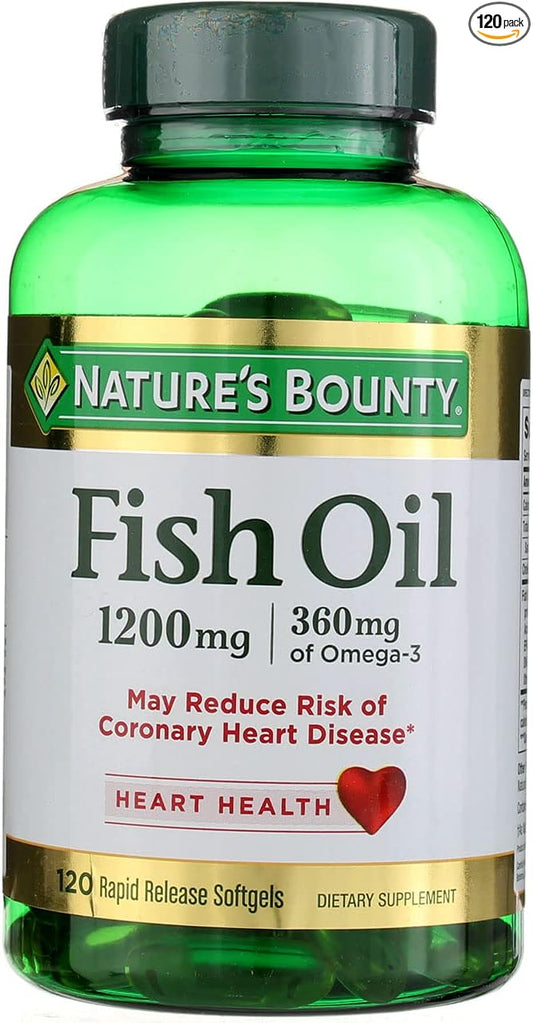 Fish Oil by Nature's Bounty, Dietary 3, Supports 1200 Mg, 120 Rapid 2)