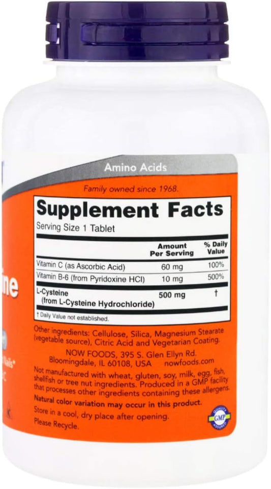 NOW FOODS Cysteine (L) 500mg Tb, 100 CT