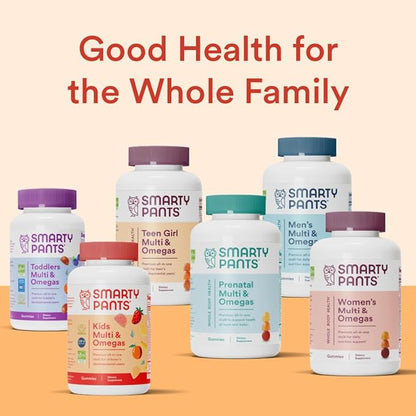 SmartyPants Kids Multivitamin Gummies: Omega 3 D3, C, B12, B6, B6, Vitamin 90 Count (22 Day
