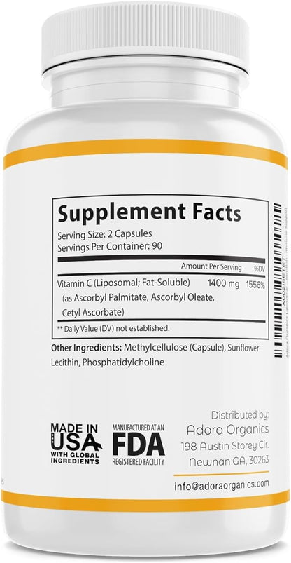 Liposomal Vitamin C, Healthy Immune System, 1400mg Per 180 Capsules