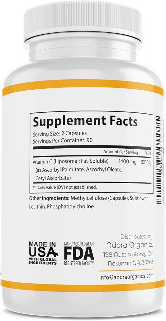 Liposomal Vitamin C, Healthy Immune System, 1400mg Per 180 Capsules