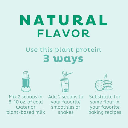 KOS Vegan Protein Powder, Unflavored & Unsweetened 20 Servings