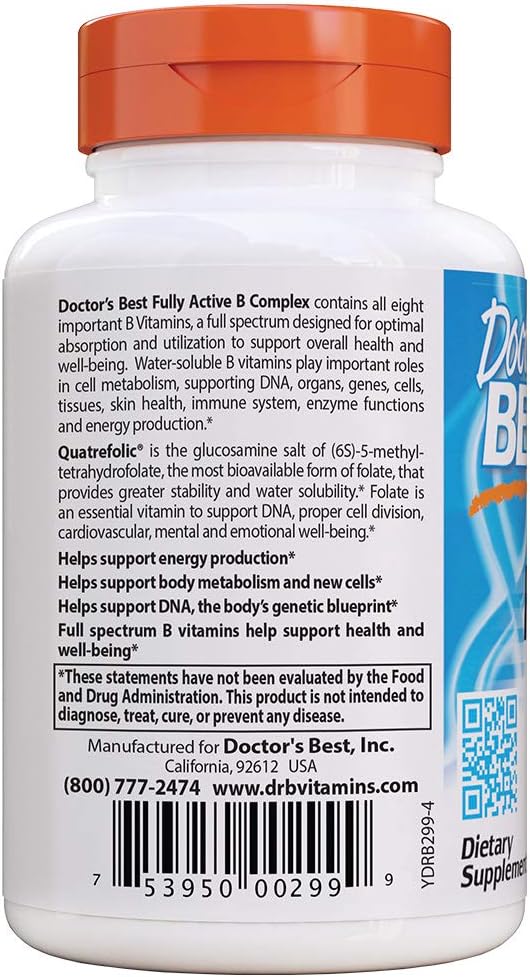 Doctor's Best Fully Active B Complex, 30 Count