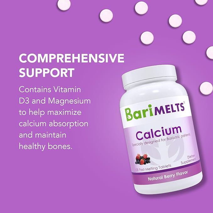 BariMelts Bariatric Calcium Citrate with Vitamin D3 and 1 Month (120 Smooth-Dissolving