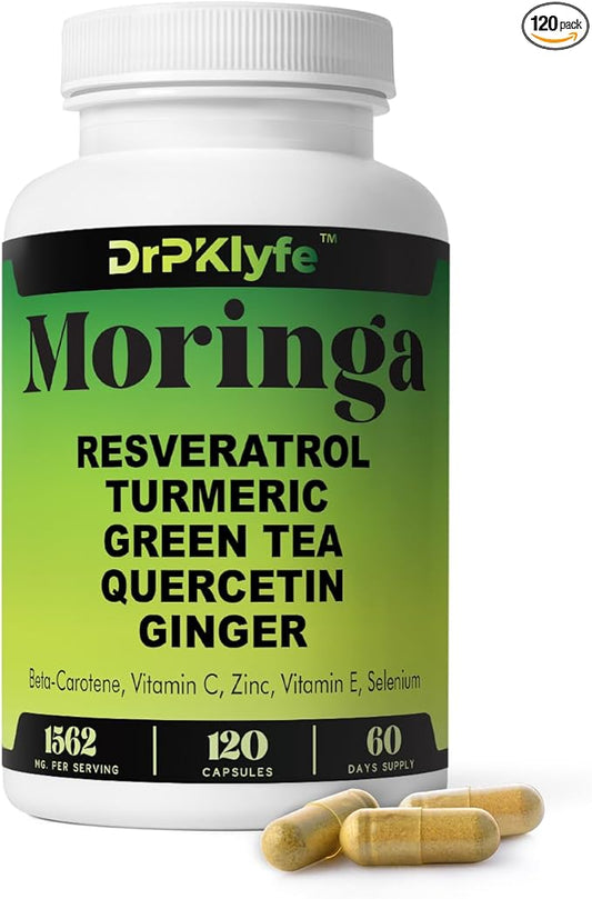 Moringa, Resveratrol, Turmeric,Green Tea, Quercetin and 1562 mg